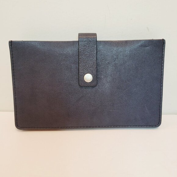 Fossil Vale Medium Tab Sorting Wallet Midnight Navy Clutch Purse - Picture 1 of 4